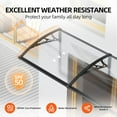 thumbnail image 3 of 40"x48" Large Sink Awnings Canopy for Rain Snow Protection Black Bracket & Transparent Board, 3 of 11