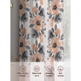 thumbnail image 6 of Orange Floral Sheer Curtains 54 Inch Length 2 Panels Set Window Treatments, Abstract Watercolor Flower Leaf Plant Rod Pocket Semi Curtains for Living Room/Bedroom/Kitchen Décor, 104"W x 54"L, 6 of 7