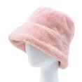 thumbnail image 1 of Chapeau de Pêcheur en Peluche Chaud à Large Bord Plat pour Femmes Hiver, 1 of 9