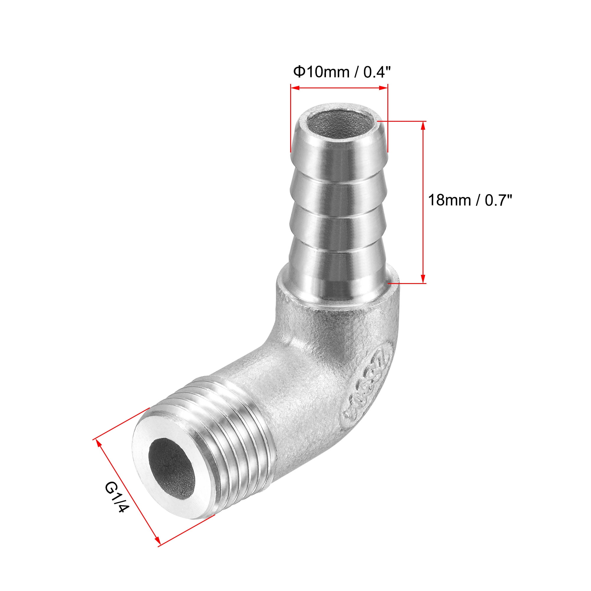 Barb Connector Easy Plugging Pipe Fitting Reliable Quick Coupling Stainless Steel for Air Hose Inner 1/4-Outer 1/4 Barb Connector Easy Plugging Pipe Fitting Reliable Quick Coupling Stainless Steel for Air Hose Inner 1/4-Outer 1/4