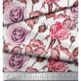 thumbnail image 2 of Soimoi Rayon Fabric Leaves & Rose Flower Printed Fabric 1 Yard 42 Inch Wide, 2 of 3