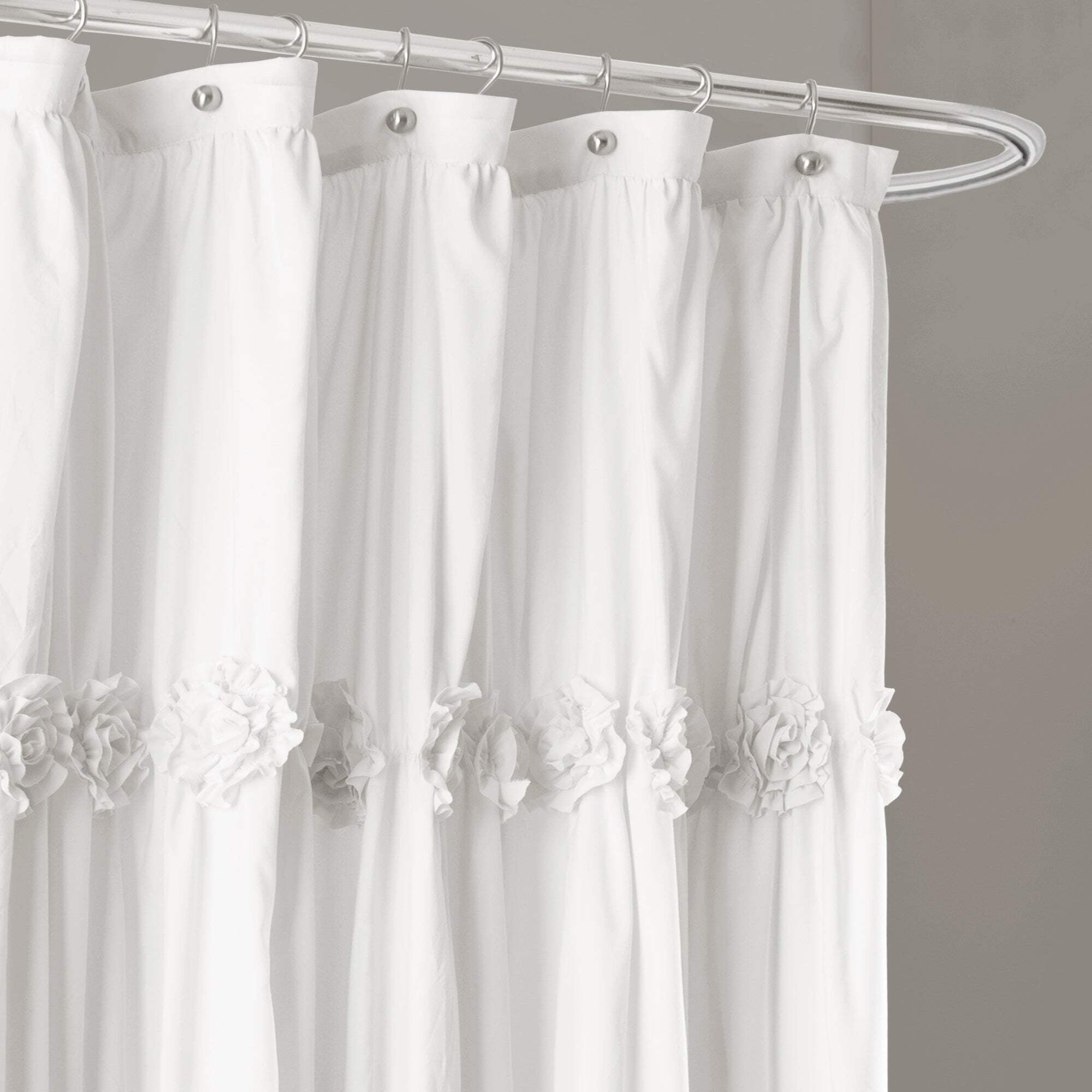 Lush Decor Darla Solid Shower Curtain, 72x72, Ivory, Single