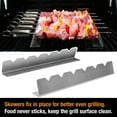 thumbnail image 1 of Visland 2 Pcs Supports de Brochettes en Forme de V 6 Fentes Ustensiles en Acier Inoxydable de Qualité Alimentaire Réutilisables pour Barbecue Accessoires de BBQ, 1 of 7
