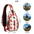 thumbnail image 5 of Sweet Red Strawberry Pattern Sling Bag, Fruity Berry Print Crossbody Backpack with Fresh Flowers and Summer Design, 5 of 6