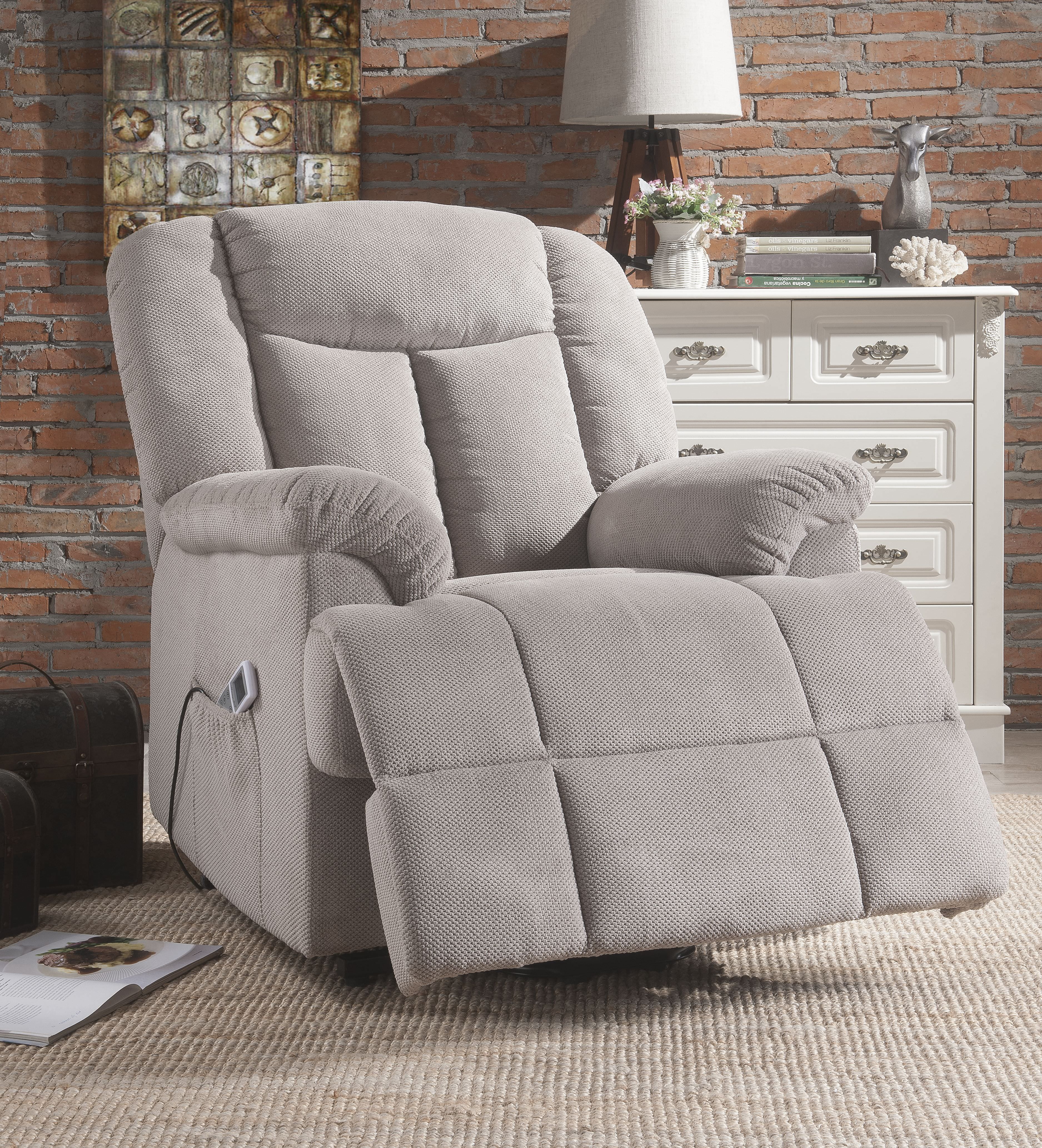Montreal Piedra Fabric Lift Chair White
