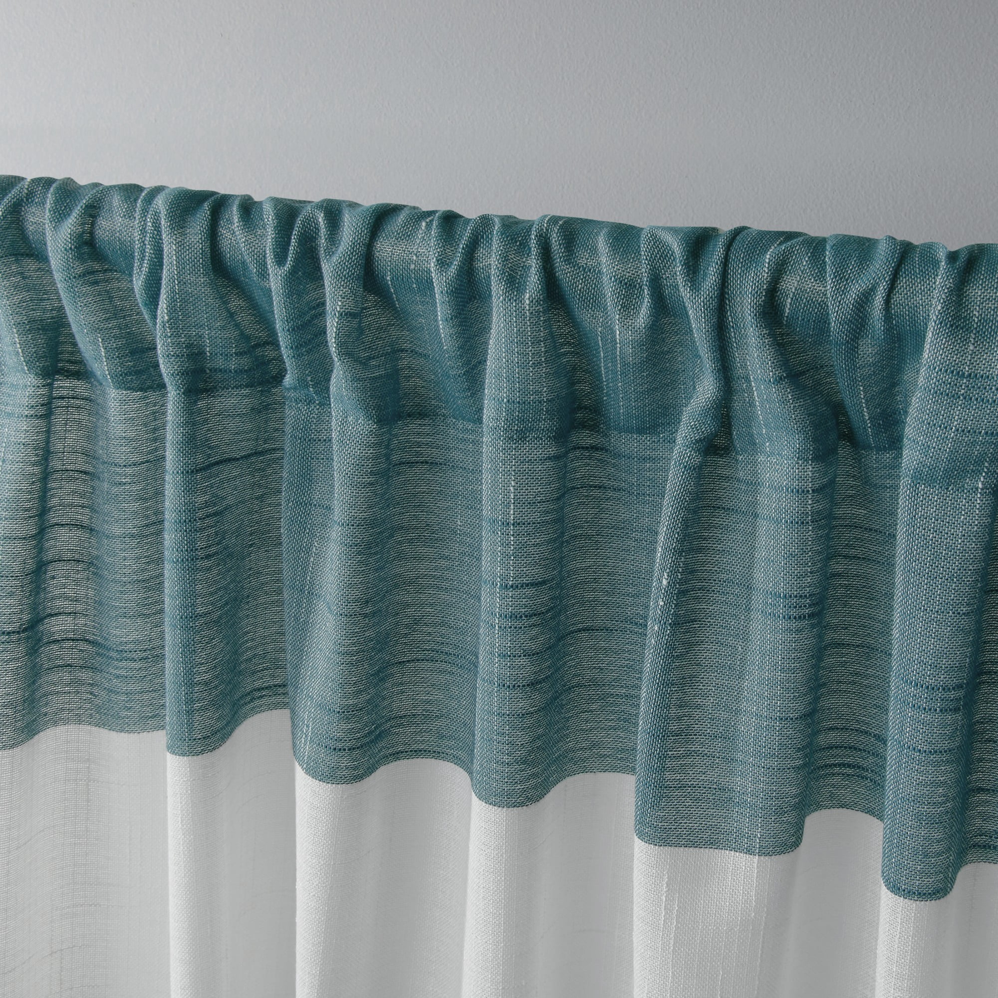 Exclusive Home Curtains 2 Pack Darma Sheer Linen Rod Pocket Curtain Panels, Teal, 50x84