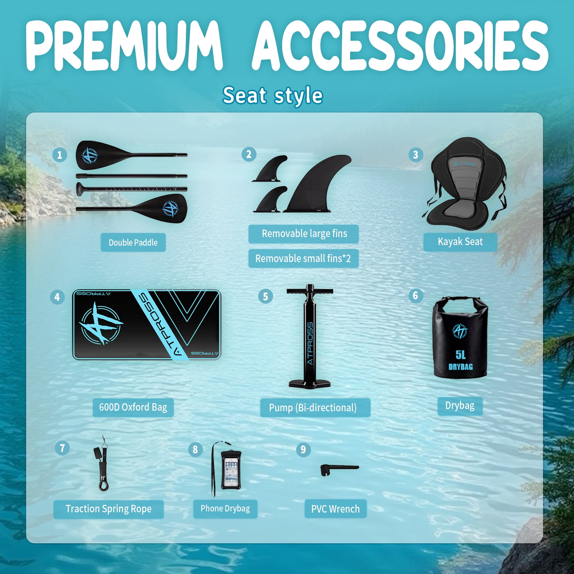 Ultifit Inflatable Paddle Board Extra Wide 450 Lbs Capacity Anti-Slip Design with SUP Accessories and Seat 11'6" x 35"