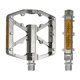 thumbnail image 3 of Pedales de bicicleta de montaña, cuerpo de aluminio CNC de repuesto ancho y plano antideslizante, reflectante Plata kusrkot Pedal de bicicleta ligero, 3 of 7