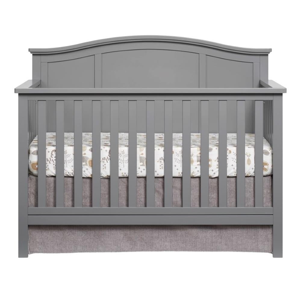 Oxford Baby Emerson 4-in-1 Convertible Crib, Dove Gray, GREENGUARD Gold Certified, Wooden Crib