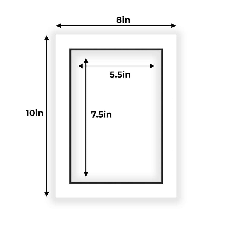 8x10 Mat for 6x8 Photo - White on White Double Mat Matboard for Frames Measuring 8 x 10 in - to Display Art Measuring 6 x 8 in