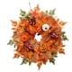 thumbnail image 1 of Corona de otoño Corona de Decoraciones con calabazas Corona de hojas de arce de 16 pulgadas Corona de otoño para fiesta exterior Interior, 1 of 8
