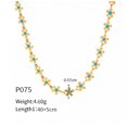 thumbnail image 1 of Pulsera de lujo con colgante de gota de aceite azul y flor bañada en oro de 18 quilates de estilo fresco P075-E012, 1 of 6