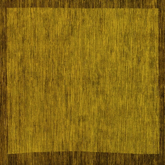 Ahgly Company Indoor Square Abstract Yellow Modern Area Rugs, 6' Square