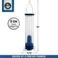 thumbnail image 3 of Droll Yankees Whipper Squirrel-Proof Tube Bird Feeder - Blue - 5 lb. capacity, 3 of 11