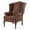 Cranberry, variant on Pemberly Row Modern Cocoa Brown Fabric Wing Back Accent Chair