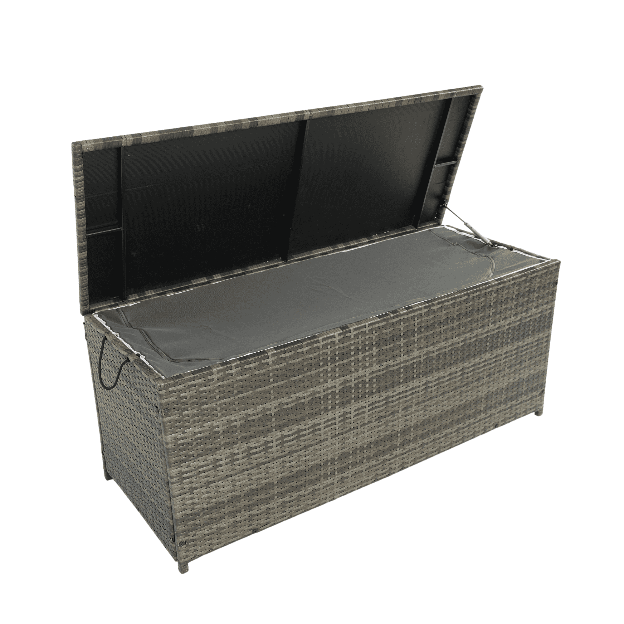Aimee Lii Outdoor Storage Box, 113 Gallon Wicker Patio Deck Boxes with Lid, Outdoor Toy Storage for Kids, Gray