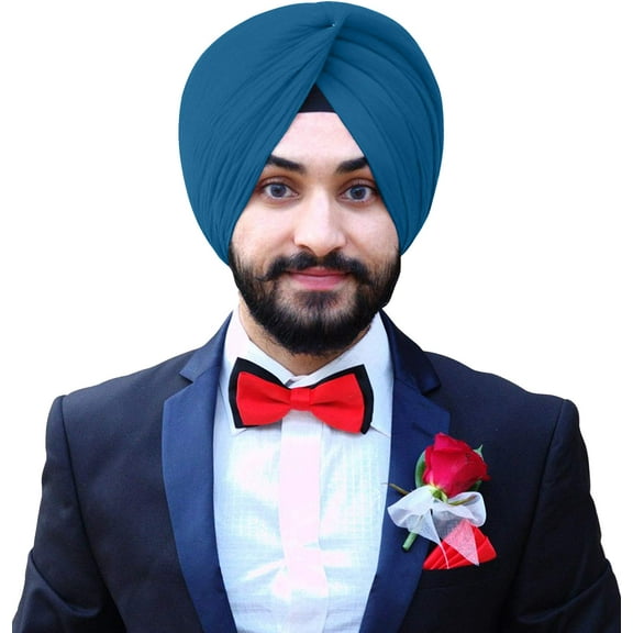 eloria Sikh Traditional Turbans Punjabi Hat Punjabi Pagri Sikh Cotton Voile Turban for Men and Boys Dark Blue