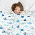 thumbnail image 5 of Ocean Blanket for Baby, Cute Whale Boat Crab Fish Conch Ocean Theme Gift Blanket, Blue Whale Sailing Boat Baby Blanket, Soft Gift Blankets for Boys Girls, Birthday Gifts for Kid Newborn,(40"x50"), 5 of 7