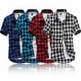 thumbnail image 4 of Chemise d'Été Décontractée pour Hommes à Manches Courtes à Carreaux M-3TG, 4 of 6