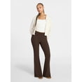 thumbnail image 2 of No Boundaries Ribbed Knit Flare Pants, Women's XXS-XXL, 2 of 5