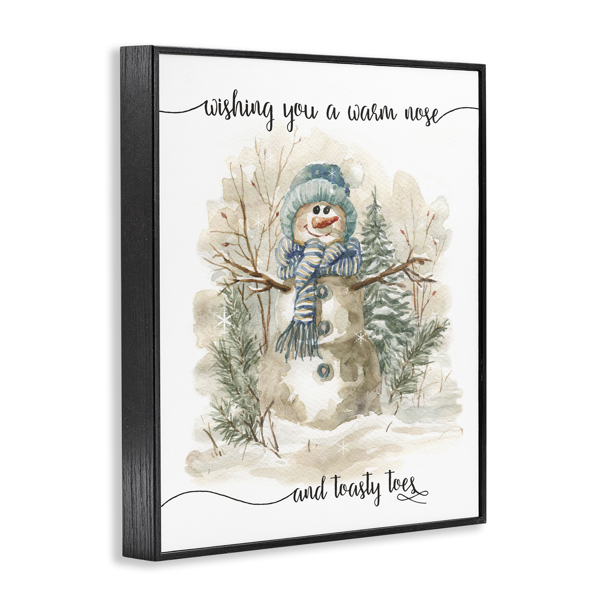 Stupell Industries Warm Nose & Toasty Toes Holiday Painting Black Framed Art Prints Wall Art, 24 x 30
