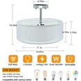 thumbnail image 6 of Depuley 3 Light LED Ceiling Pendant Light Drum Shape Pendant Light 2 Layer Farbic Flush Mount Ceiling Light for Living Room Bedroom Kitchen Dining Hallway Entry Foyer, E26 Socket, 6 of 9