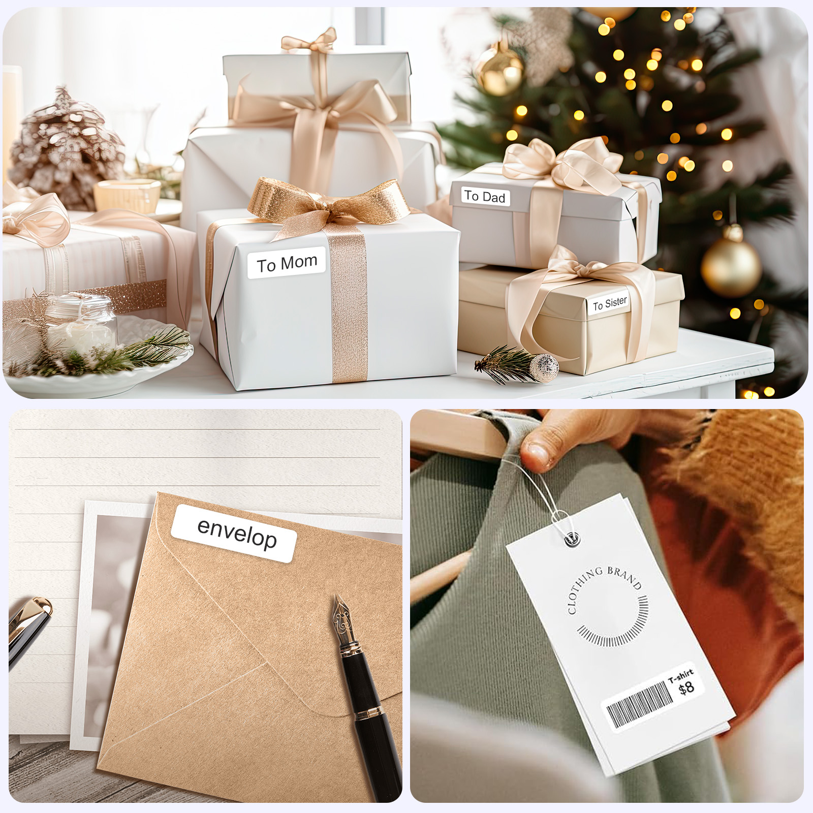 BAOKALER Bluetooth Label Maker Machine with Tape, Inkles Thermal Printer Without Ink and Toner Support for IOS, Android