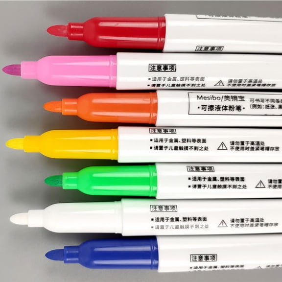 7 Colors Paint Pens Acrylic Markers, Thick Tip Water Based Whiteboard Markers for Office Home Classroom Supplies & Graffiti Art Drawing Smooth Writing Odorless for Pupils & Teachers