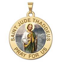 PicturesOnGold.com Saint Jude Religious Medal Necklace Pendants Adult Color - 2/3 in 14K Yellow Gold