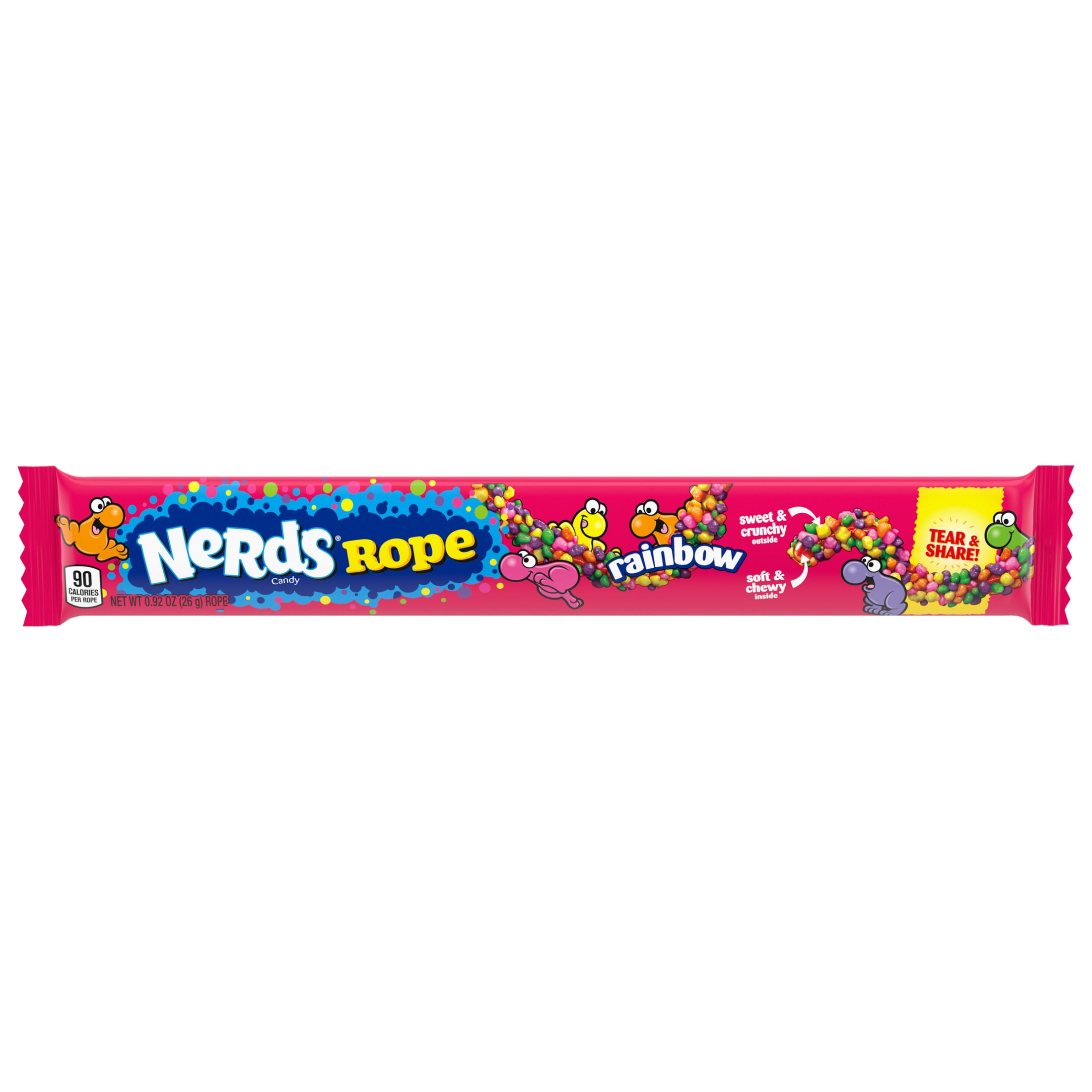 NERDS Rope, Candy, Rainbow, Crunchy and Gummy, 0.92 oz NERDS Rope, Candy, Rainbow, Crunchy and Gummy, 0.92 oz
