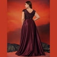 thumbnail image 5 of AURA Plus Size Evening Dress Deep V-Neck Sleeveless A-Line Party Wear Long Dress, 5 of 6