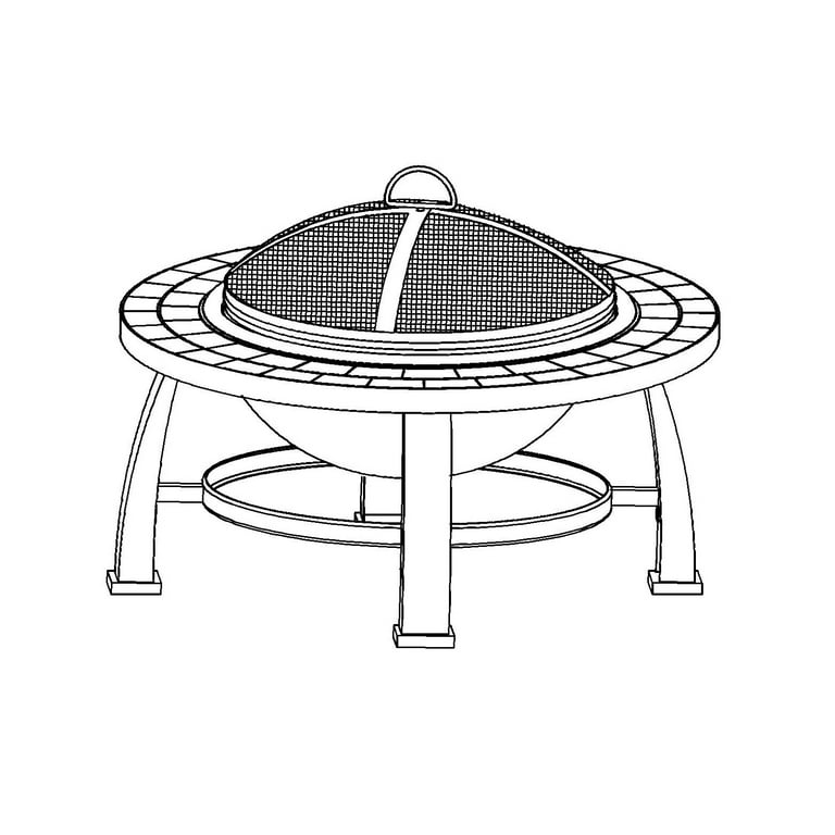 Dover 30 inch Round Slate Fire Pit Table with Spark Screen Dover 30 inch Round Slate Fire Pit Table with Spark Screen