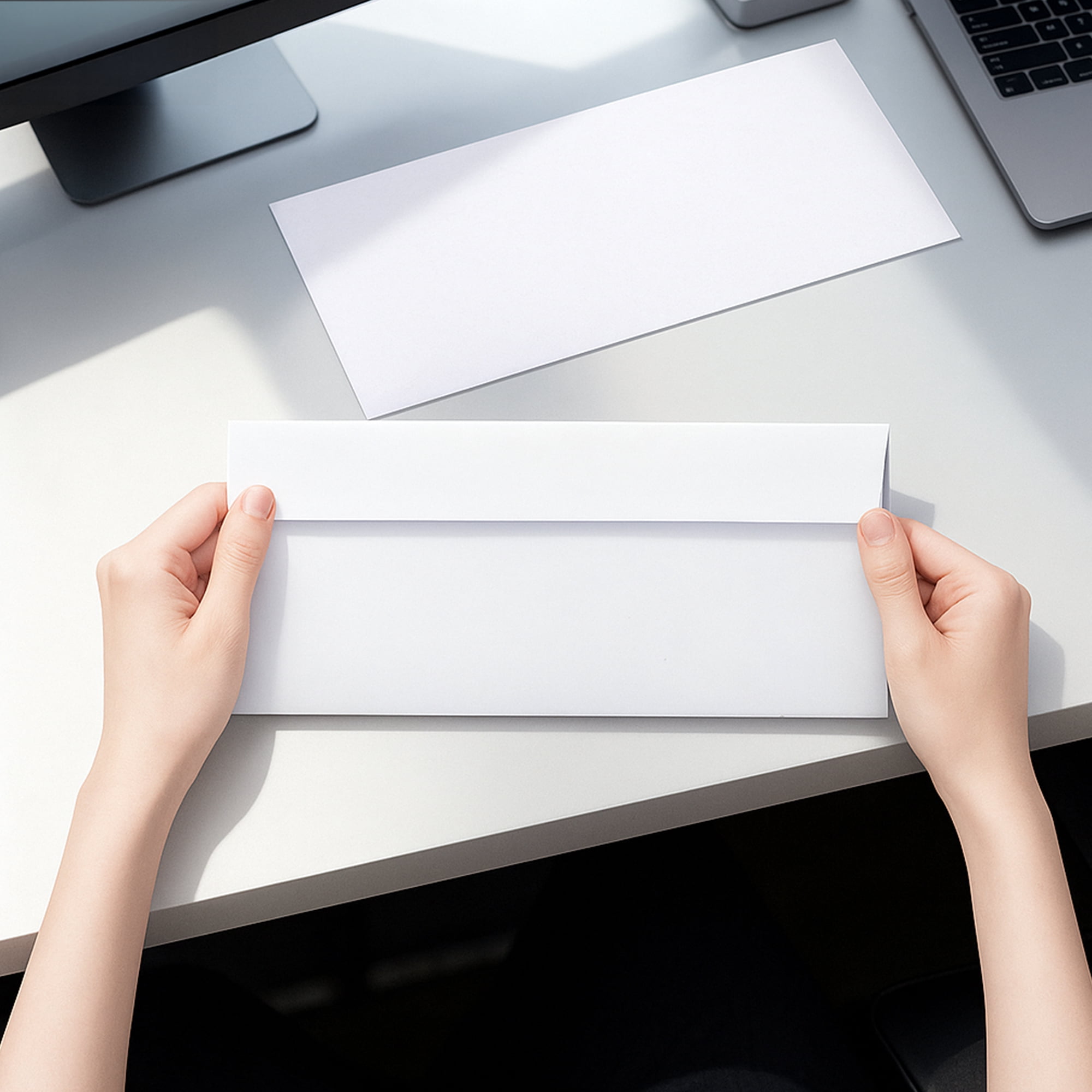 Envelopes #10 Mailing Envelopes, Privacy Tint Gummed Envelopes, Business Envelopes, Envelopes Letter with Self-Seal Adhesive Strip, White, 4.13 in x 9.5 in, 100 Count