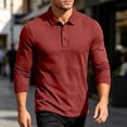 thumbnail image 6 of Workout Shirt Dqueduo Summer Men's Short-sleeved T-shirt Refreshing Breathable Loose-fitting Middle-aged Business Casual Color Top Shirt for Men Wine M, 6 of 8