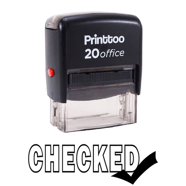 Printtoo Custom Stamp Self Inking CHECKED Rubber Stamp Office Stationary-Black