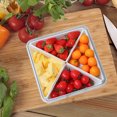 thumbnail image 5 of Bandeja de frutas con tapa para la sala de estar de casa, caja de almacenamiento de dulces y frutas secas de plástico blanco, organizador de compartimentos sellados, 9x9x3.74 pulgadas, 1 pieza, 5 of 5