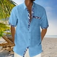 thumbnail image 2 of Rovga Polo Shirts For Men Short Sleeve Cardigan Shirt Button Contrast Lapel Shirt Blue Xl, 2 of 5