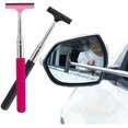 thumbnail image 1 of Retractable Rear-View Mirror Wiper Snow Brush and Ice Scraper - Car Glass Cleaner Tool, Rear View Mirror Squeegee, Quickly Wipe Water Removal Towel, Glass Mirror Cleaning Supplies (Set of 2), 1 of 7