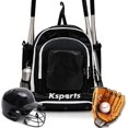 thumbnail image 5 of Ksports Baseball Bag Black/White Backpack for Baseball, T-Ball & Softball Equipment & Gear for Youth and Adults - Holds Bats, Helmet, Gloves, Gear - Shoe Compartment & Fence Hook, 5 of 9