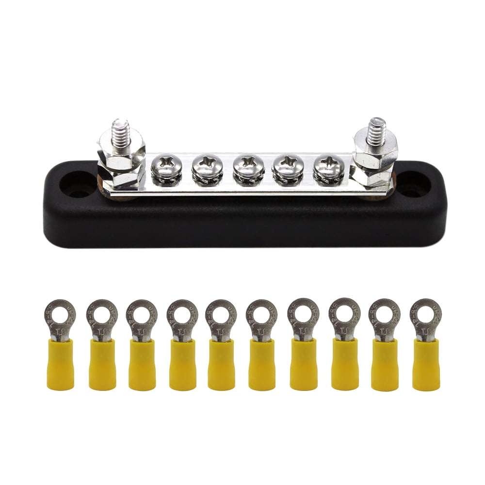 5 Screw Terminal Ground Distribution Block kits Line Buss Bar100A