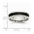 thumbnail image 2 of Stainless Steel Black Carbon Fiber 6mm Polished Band Ring - Size 8.5, 2 of 2
