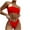 Red, variant on 2025 Clearance! Clothes under $5 asdoklhq Swimsuits for Women Plus Size,Solid Two Piece Bikini Push-Up Pad Swimwear Swimsuit Beachwear Set