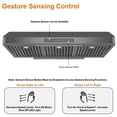 thumbnail image 3 of Awoco 36" Black Stainless Steel Under Cabinet 7" Range Hood with Gesture Control, 6” Round Top Vent, 3 of 4