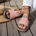 thumbnail image 2 of DXOUPM Women's Slippers Casual Butterfly Decorated Summer Open Toe Comfortable Walking Sandal, 2 of 3