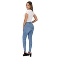 thumbnail image 4 of Pantalón Skinny Britos Jeans Mujer Azul Magic Pomp 025242, 4 of 5