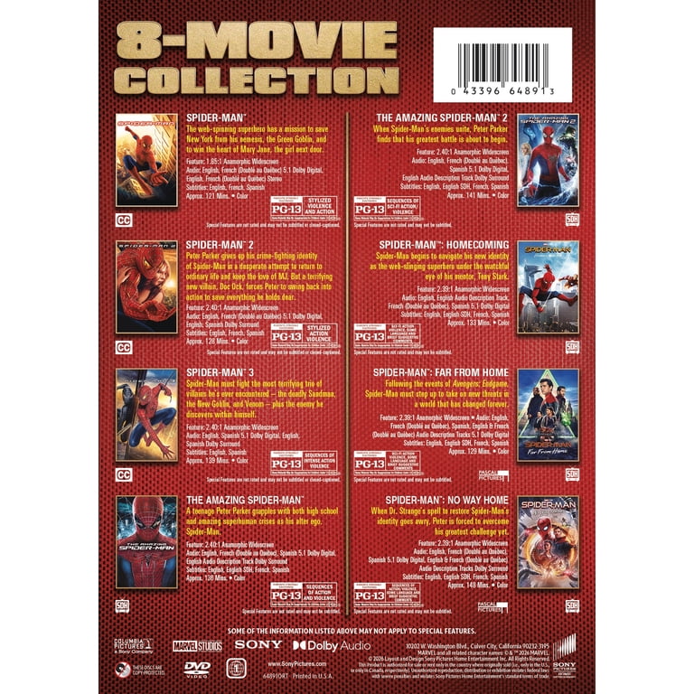 Spider-Man 8-Movie Multi-Feature (Walmart Exclusive) (DVD