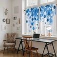 thumbnail image 5 of Blue Gradient Kitchen Curtains 45 Inch Length, Abstract Polka Dots Vintage Modern Tiers Curtains for Bathroom Bedroom Cafe, Light Filtering Small Window Treatment Short Drapes 2 Panels 42"Wx45"L, 5 of 8