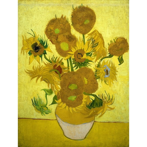 Zonnebloemen Canvas Art - Vincent Van Gogh (18 x 24)