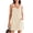 Beige, variant on Women Casual Denim Jumpsuit with Stripes and Pockets Adjustable Shoulder Straps Sleeveless Denim Dress