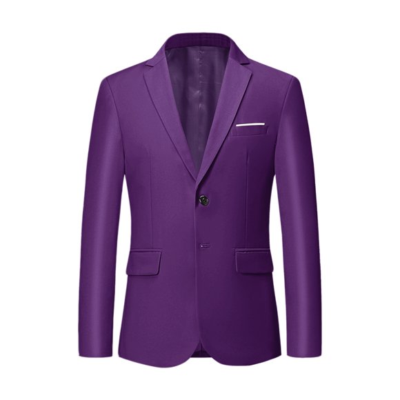 Unique Bargains Men's Purple Blazer Sports Coats Lightweight Slim Fit Formal Prom Suit Jackets Small